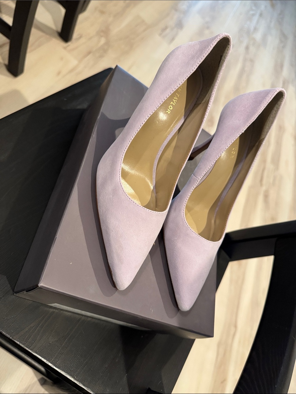 Ann Taylor Lilac Suede Pointed-Toe Pumps